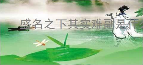 盛名之下其实难副是什么意思