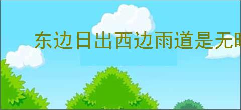 东边日出西边雨道是无晴却有晴