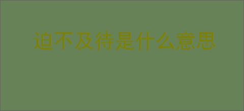 迫不及待是什么意思