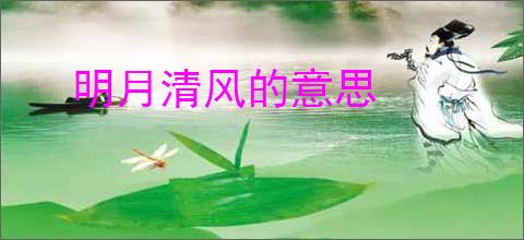 明月清风的意思