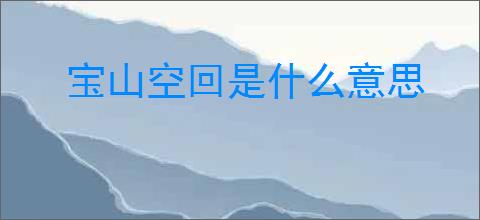 宝山空回是什么意思