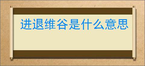 进退维谷是什么意思