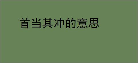首当其冲的意思