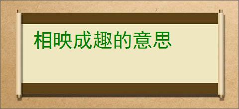 相映成趣的意思