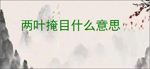 两叶掩目什么意思