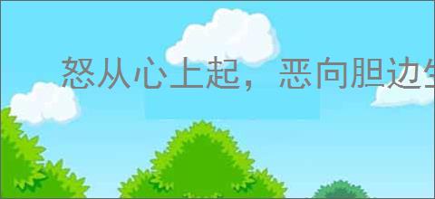 怒从心上起，恶向胆边生