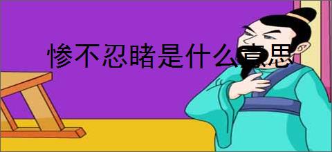 惨不忍睹是什么意思