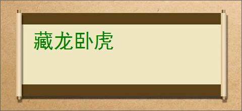 藏龙卧虎