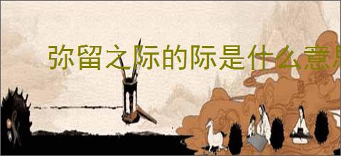 弥留之际的际是什么意思