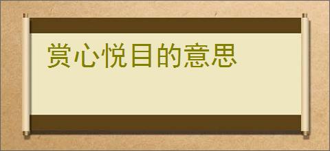 赏心悦目的意思
