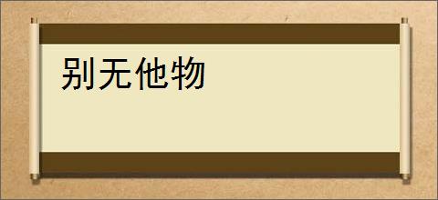 别无他物