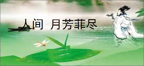 人间 月芳菲尽